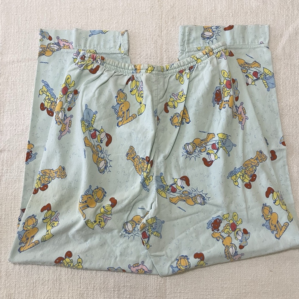 Vintage‎ Garfield Comic Strip Cat Odie Dog PAJAMA Pants 1990s RARE Adult Large